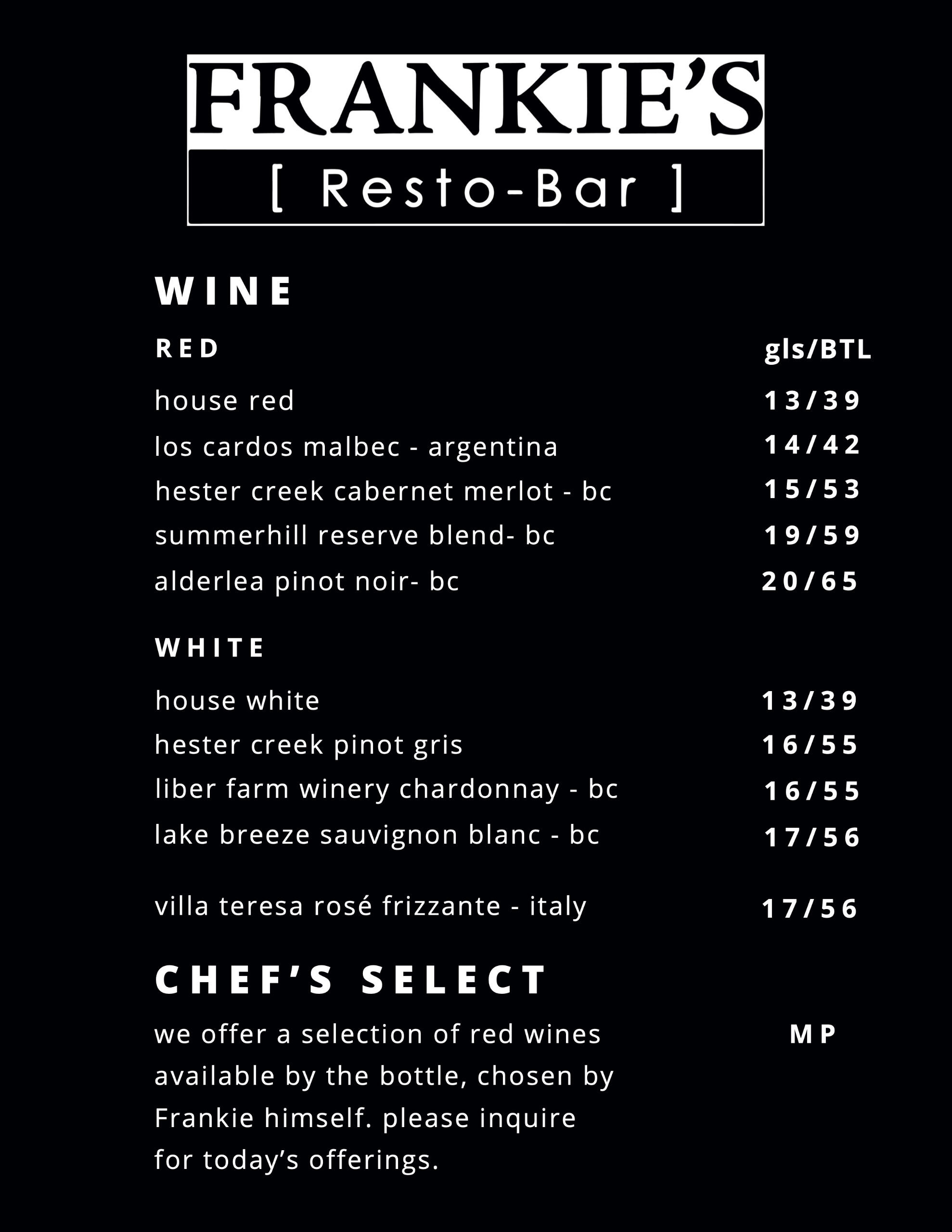 Resto menu deals